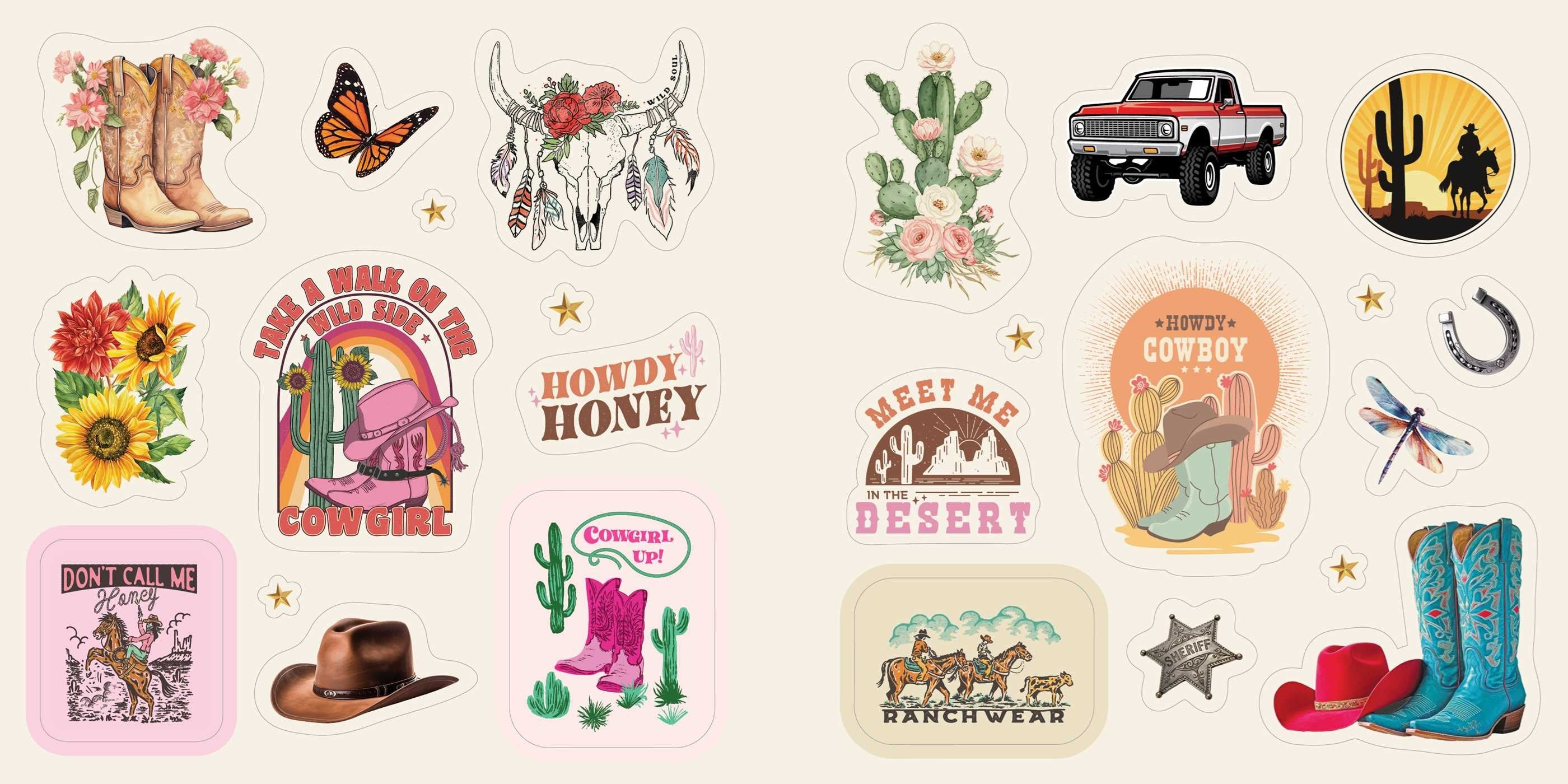 Western Stickers: 500+ Country, Rodeo, & Cowboy-Inspired Stickers from Adams Media 20 9781507226391_1