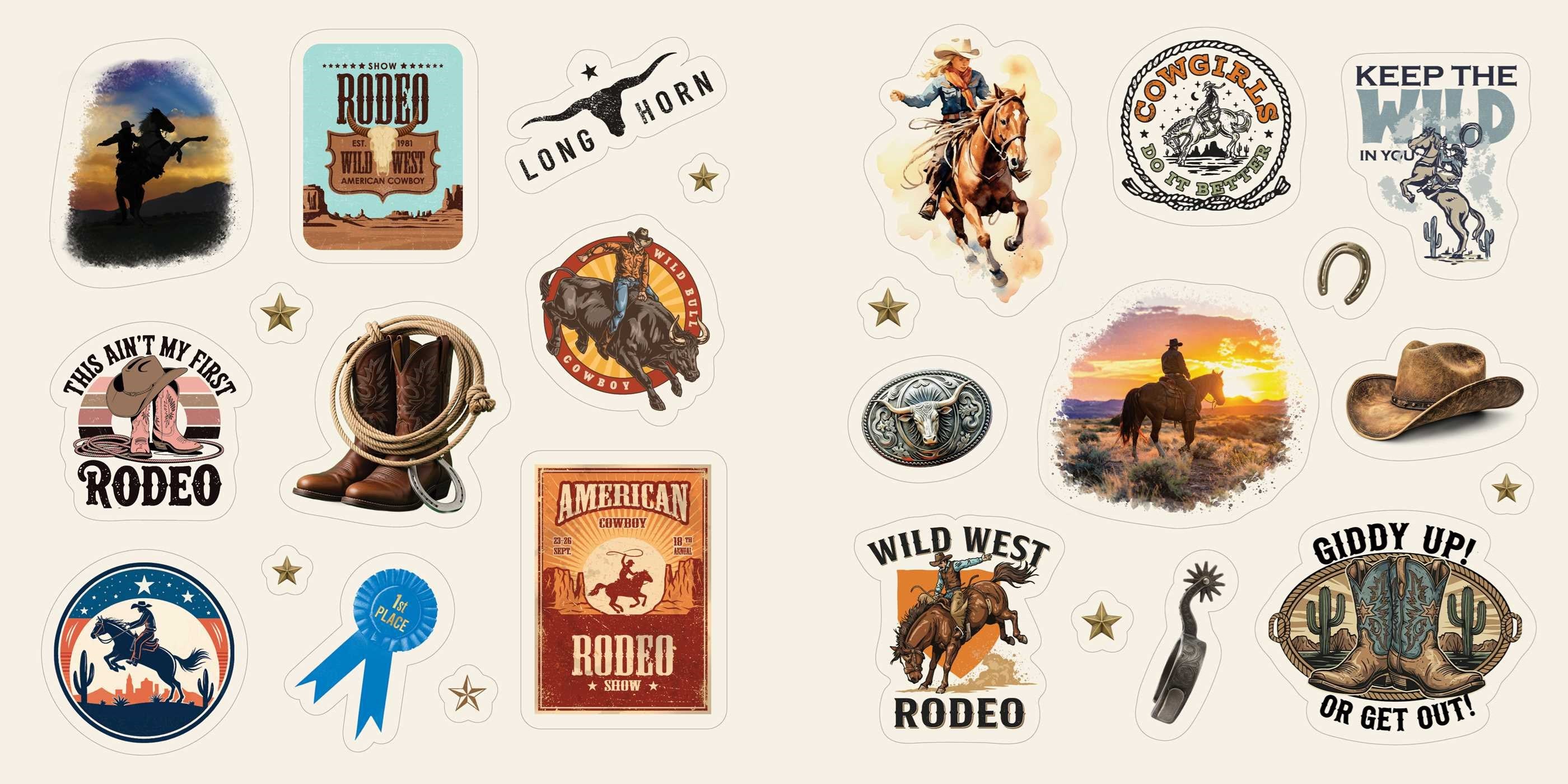 Western Stickers: 500+ Country, Rodeo, & Cowboy-Inspired Stickers from Adams Media 20 9781507226391_4