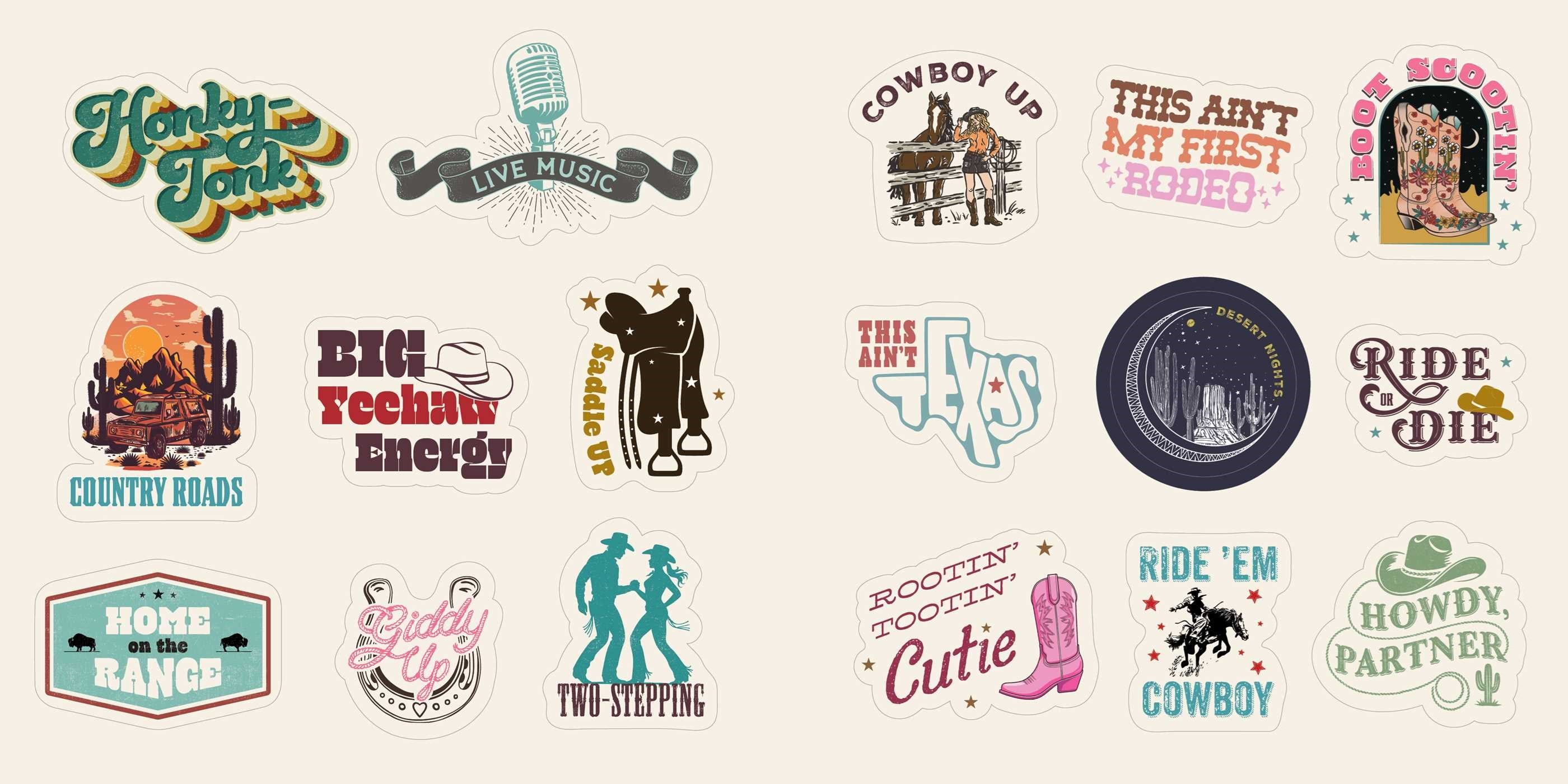 Western Stickers: 500+ Country, Rodeo, & Cowboy-Inspired Stickers from Adams Media 20 9781507226391_6