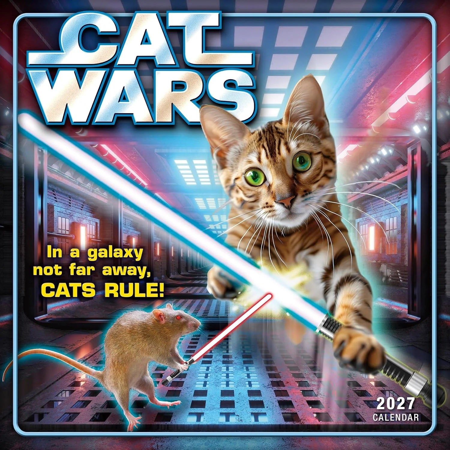 2027 Cat Wars Wall Calendar 12X12 20 9781513961107