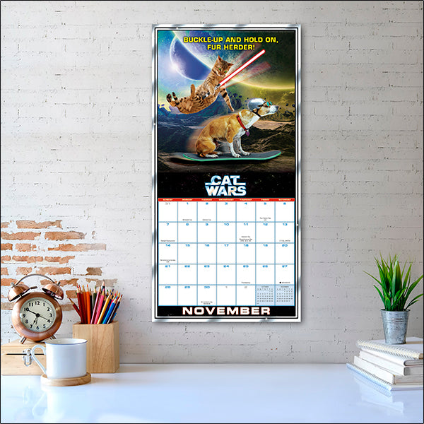 2027 Cat Wars Wall Calendar 12X12 20 9781513961107_3