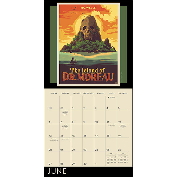 2027 Classic Illustrated Tales: Mysteries & Monsters Wall Calendar 12X12 20 978151961411_2