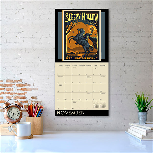 2027 Classic Illustrated Tales: Mysteries & Monsters Wall Calendar 12X12 20 978151961411_3