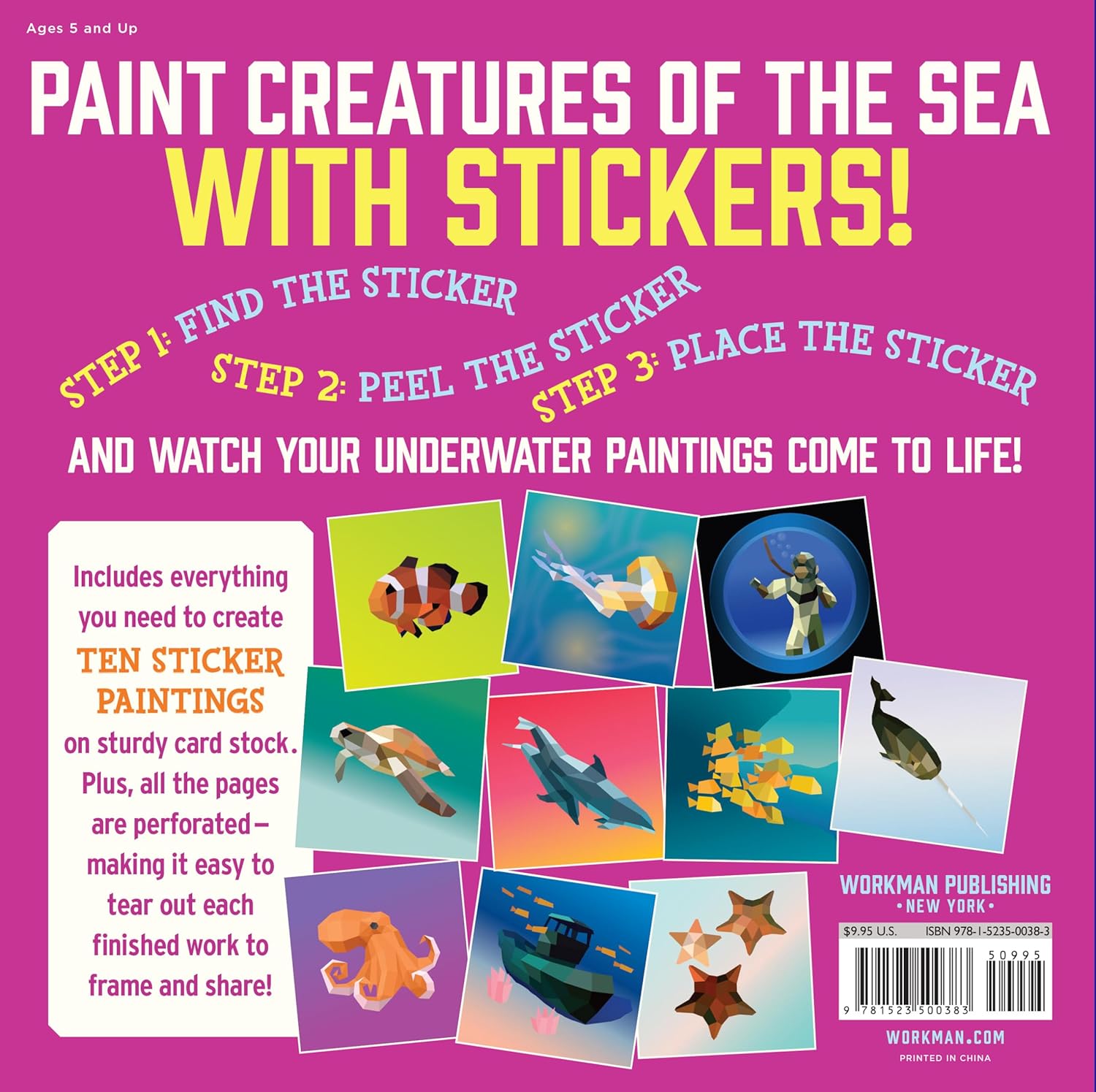 Paint By Sticker Kids: Under The Sea -Workman 9781523500383_1