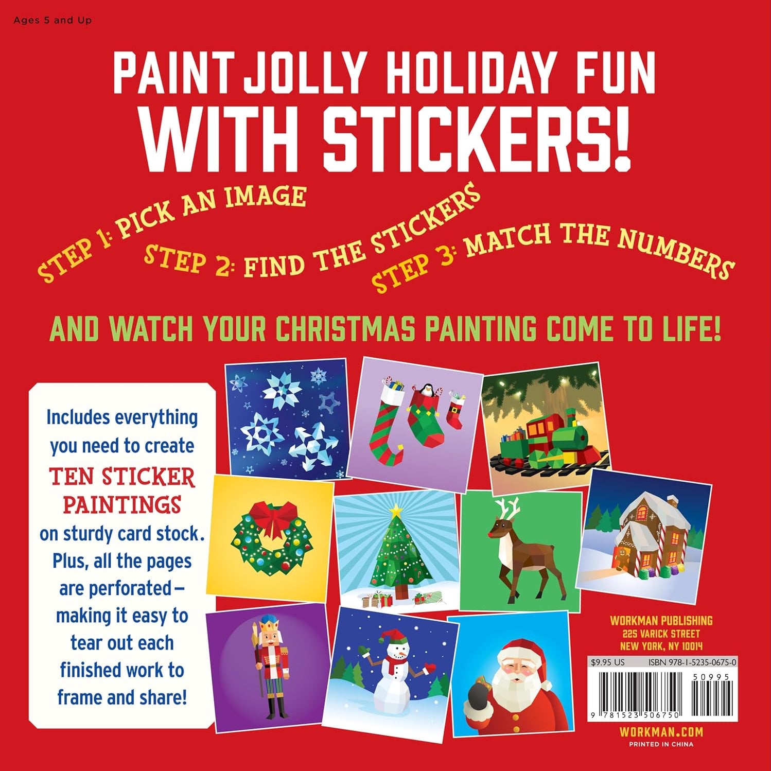 Paint By Sticker Kids: Christmas: Create 10 Pictures One Sticker At A Time! Incl 9781523506750_1