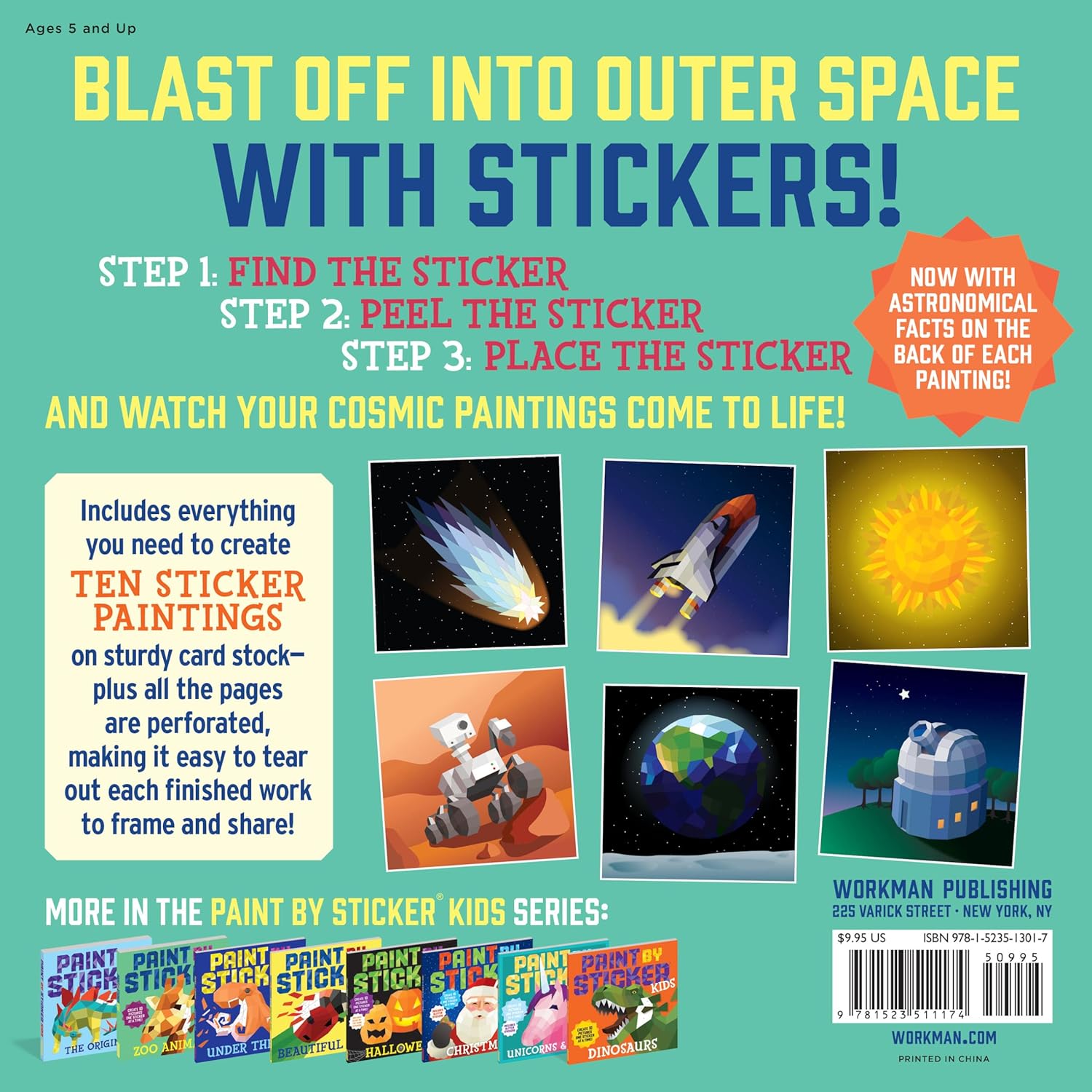 Paint By Sticker Kids: Outer Space -Workman Publishing 9781523513017_1