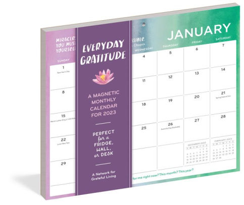 Everyday Gratitude: A Magnetic Monthly Wall Calendar 2023 - Workman 9781523516360_84a14eba-5ef8-435a-81c6-67c73d94daea