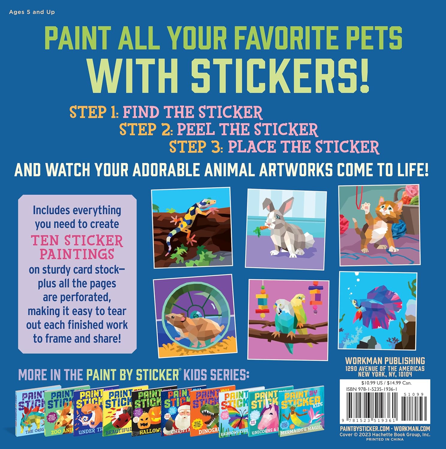 Paint By Sticker Kids: Pets by Workman Publishing 9781523519361_1