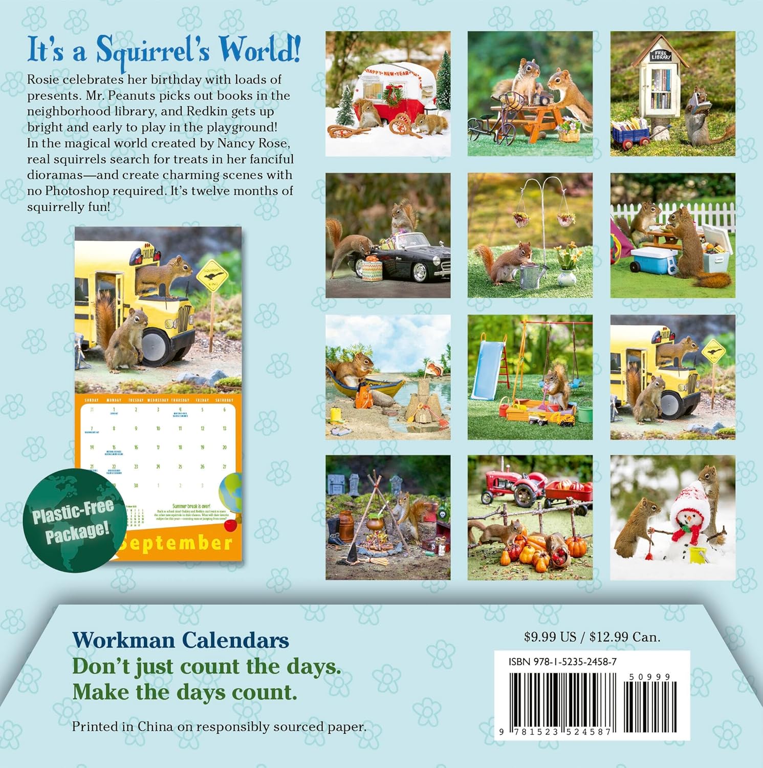 The Secret Life Of Squirrels Mini Wall Calendar 2025 - Rose. Nancy 9781523524587