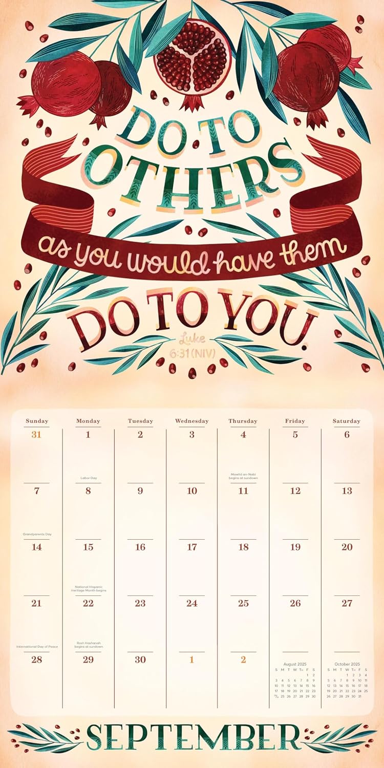 Illustrated Bible Verses Wall Calendar 2025 - Brinton. Rebecca 9781523525201_5