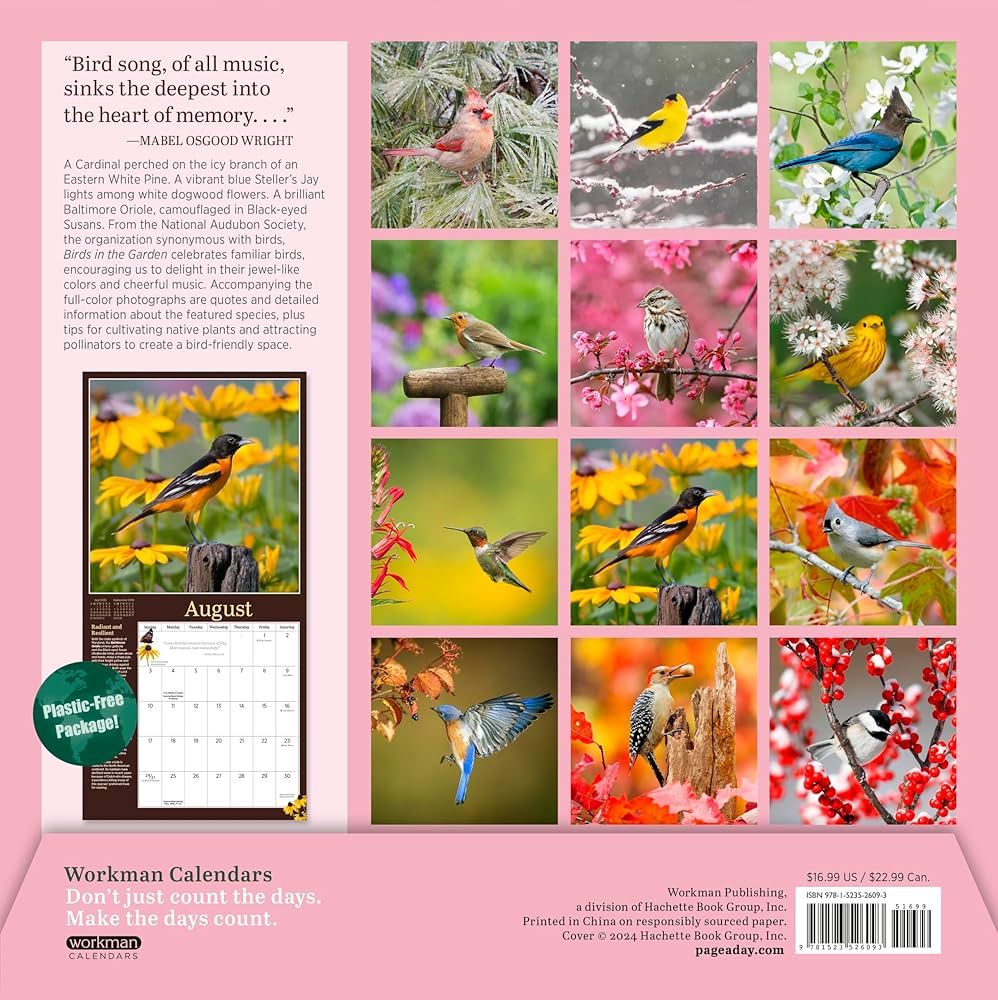 Audubon Birds In The Garden Wall Calendar 2025 - National Audubon Society 9781523526093_151762c0-f30f-47cb-b6eb-752f1698dd68
