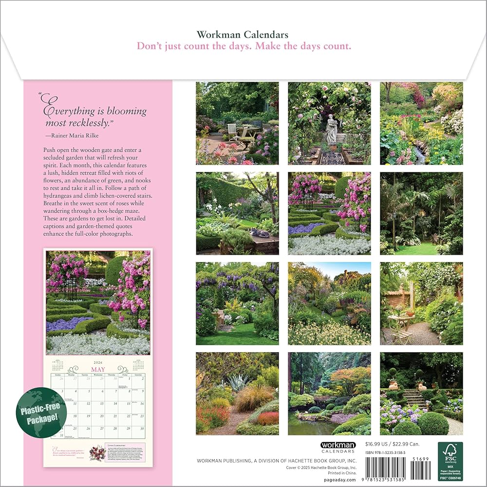 Secret Garden Wall Calendar 2026 9781523531585