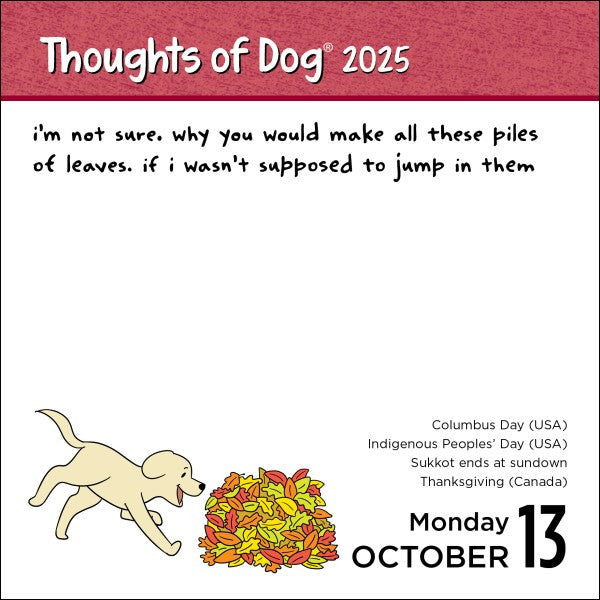 Thoughts Of Dog 2025 Day-To-Day Calendar 9781524889012