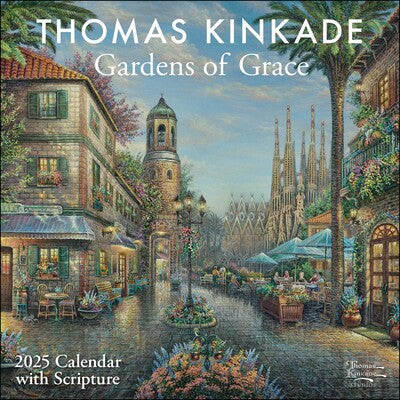 Thomas Kinkade Gardens Of Grace With Scripture 2025 Wall Calendar 9781524889104