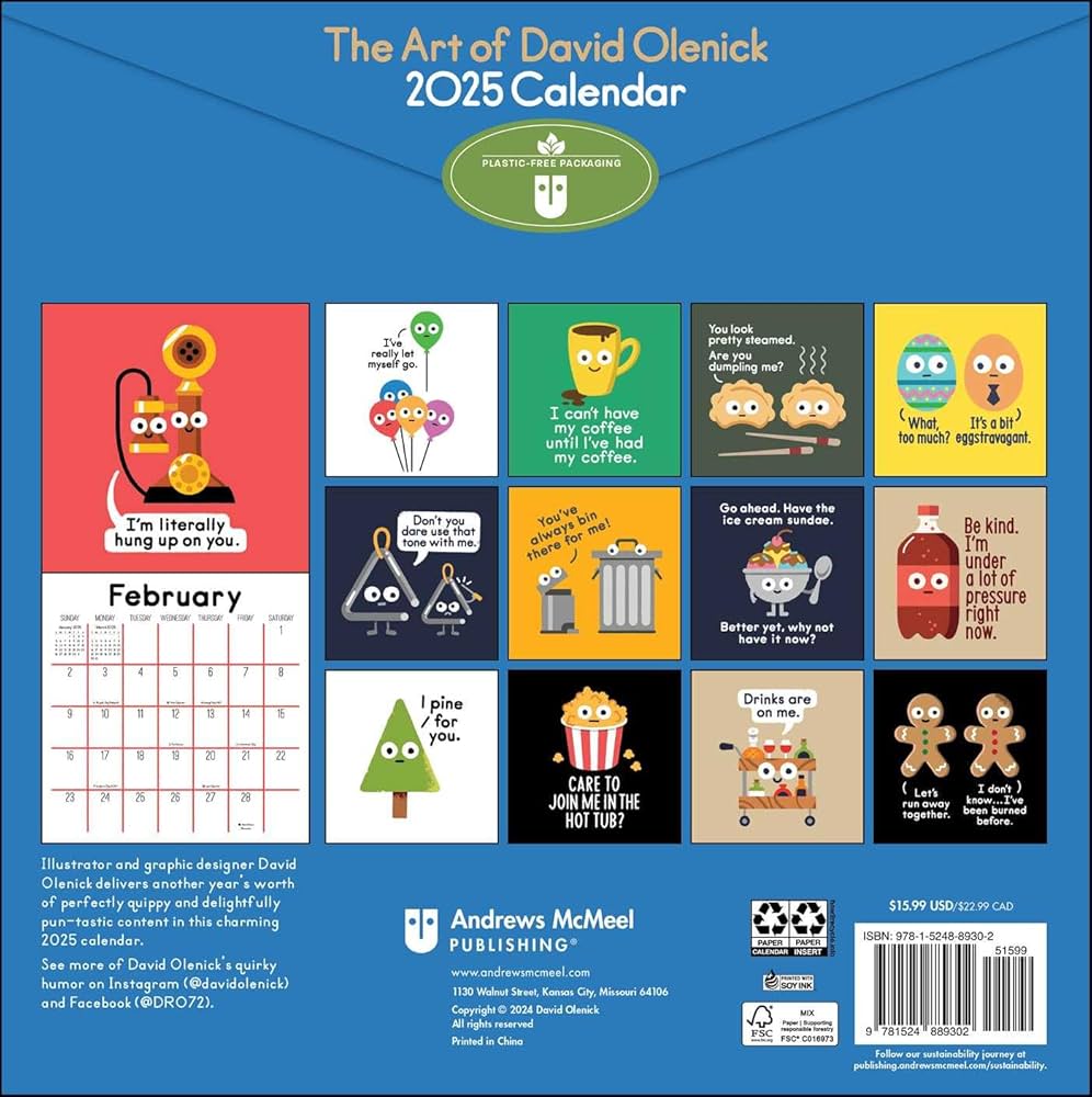 Art Of David Olenick 2025 Wall Calendar, The 9781524889302