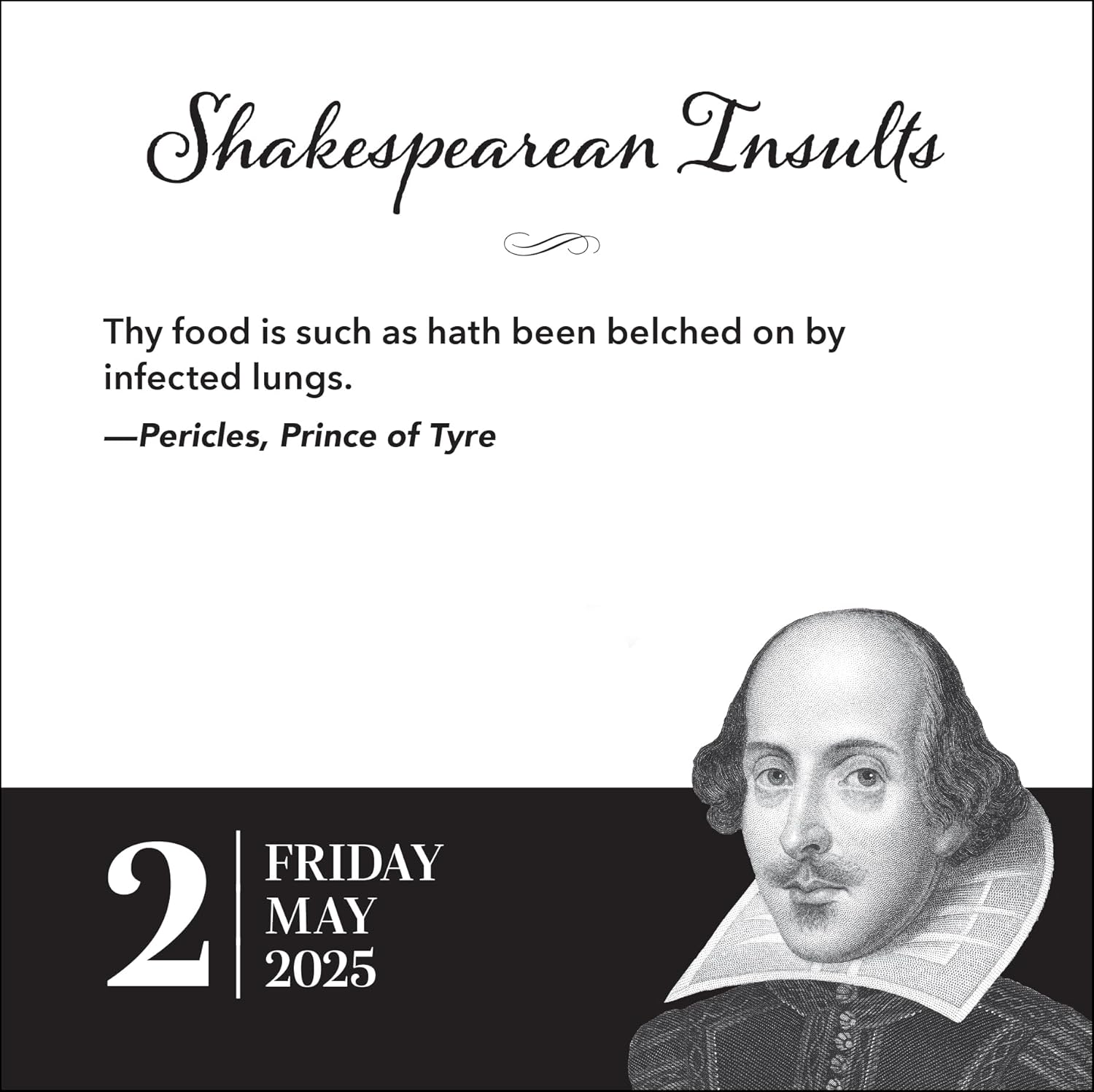 Shakespearean Insults 2025 Day-To-Day Calendar 9781524889470_3