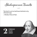 Shakespearean Insults 2025 Day-To-Day Calendar 9781524889470_3