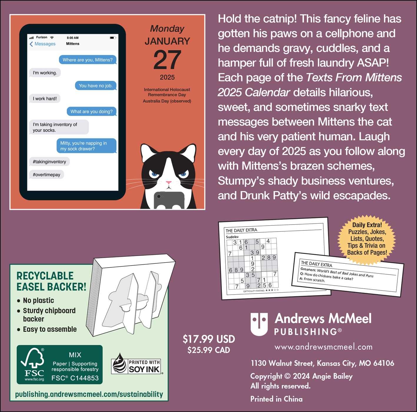 Texts From Mittens The Cat 2025 Day-To-Day Calendar 9781524889500_1