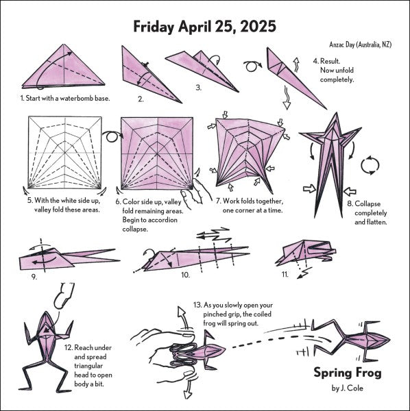 Easy Origami 2025 Fold-A-Day Calendar 9781524890179