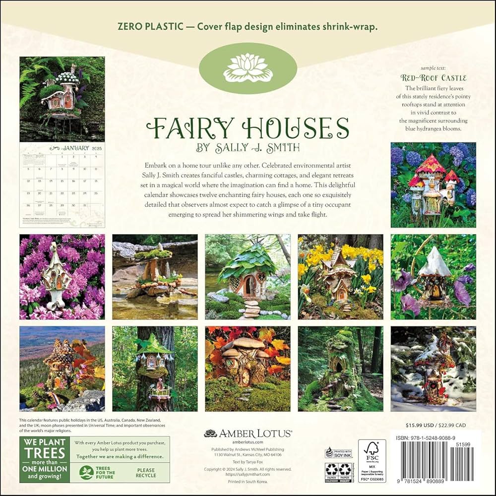 Fairy Houses 2025 Wall Calendar 9781524890889
