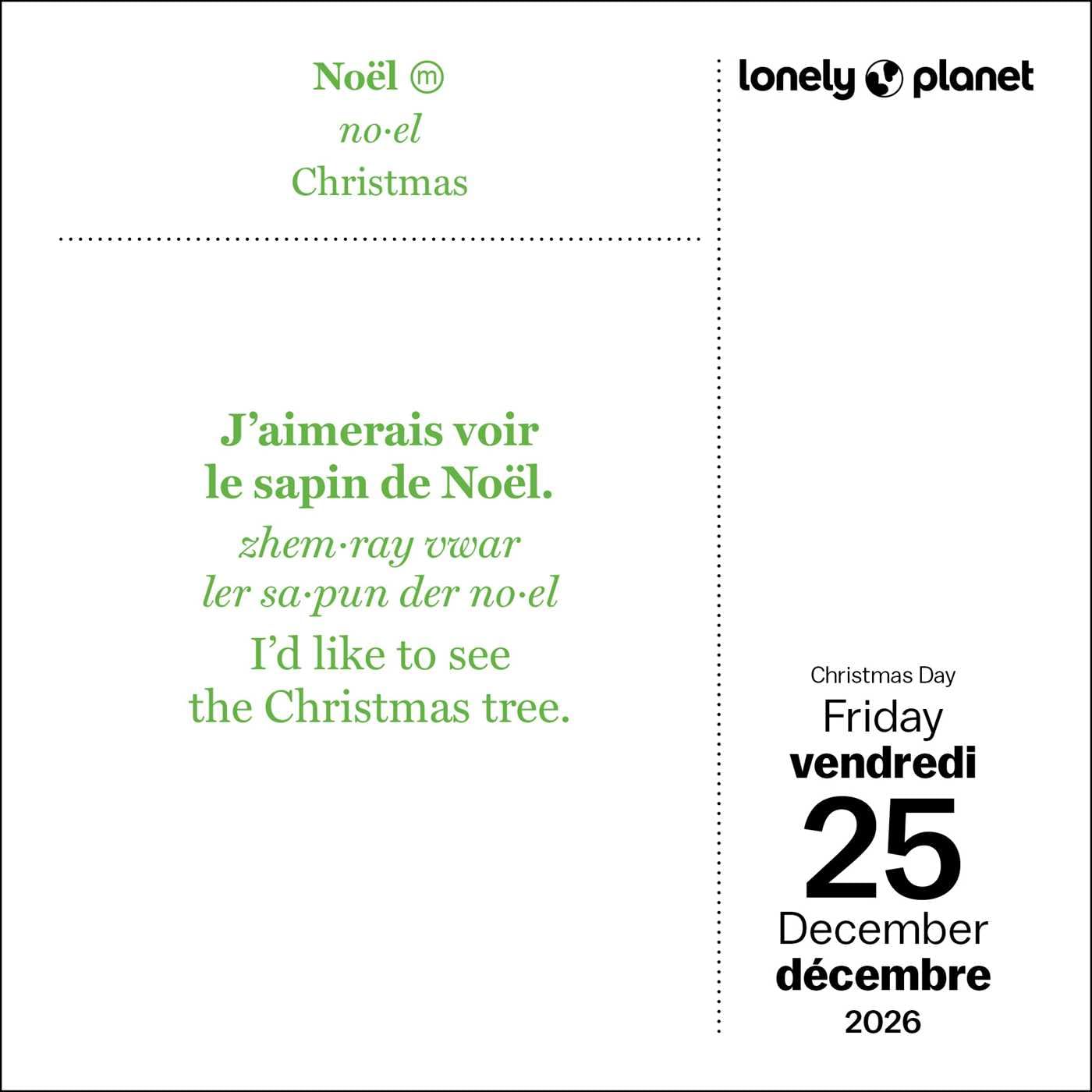 Lonely Planet: French Phrasebook 2026 Day-To-Day Calendar 9781524896553_4