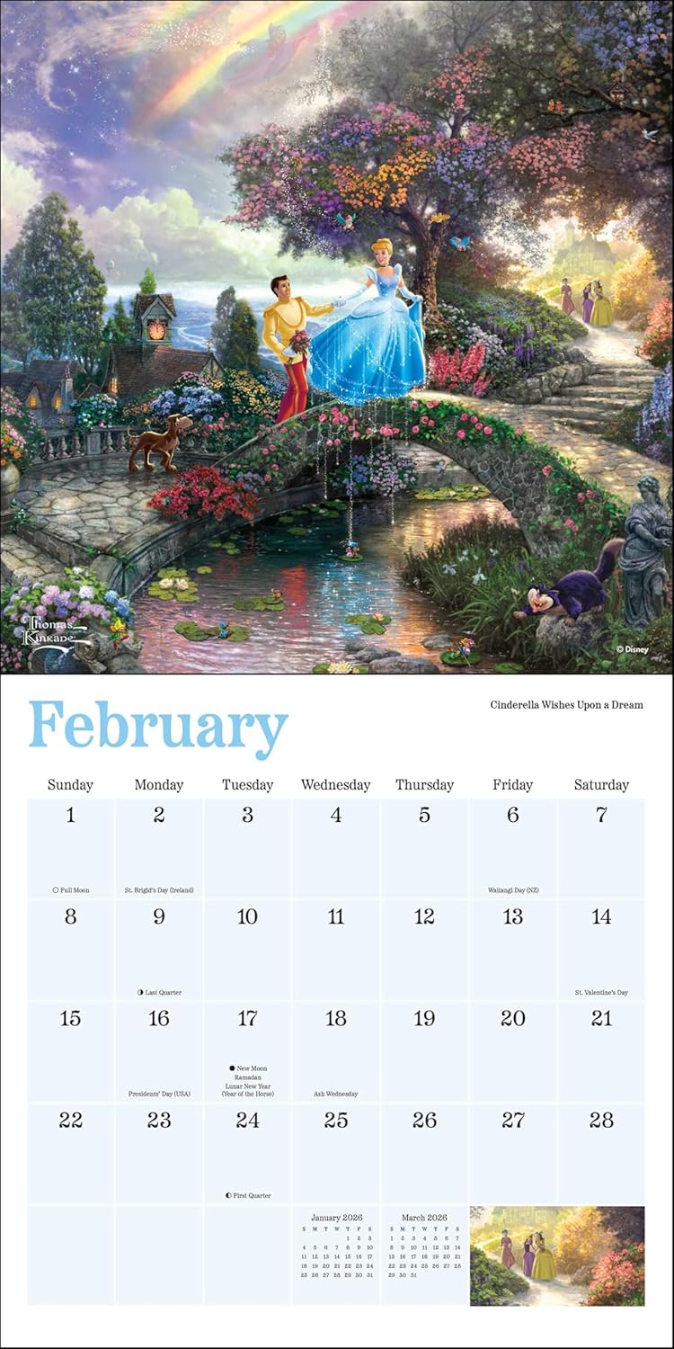 Disney Dreams Collection By Thomas Kinkade Studios 2026 Mini Wall Calendar 9781524896768_2