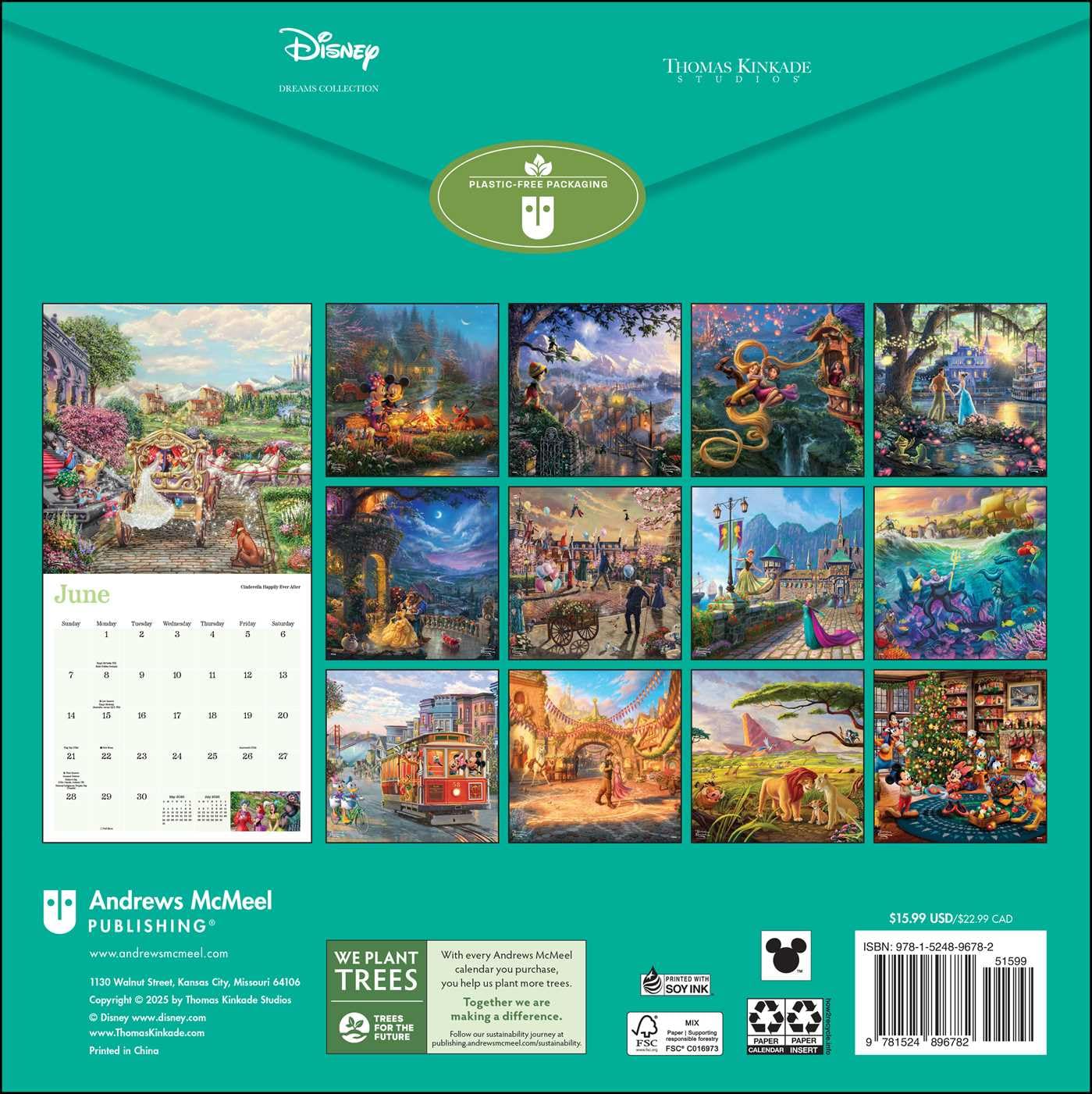 Disney Dreams Collection By Thomas Kinkade Studios 2026 Wall Calendar 9781524896782_1