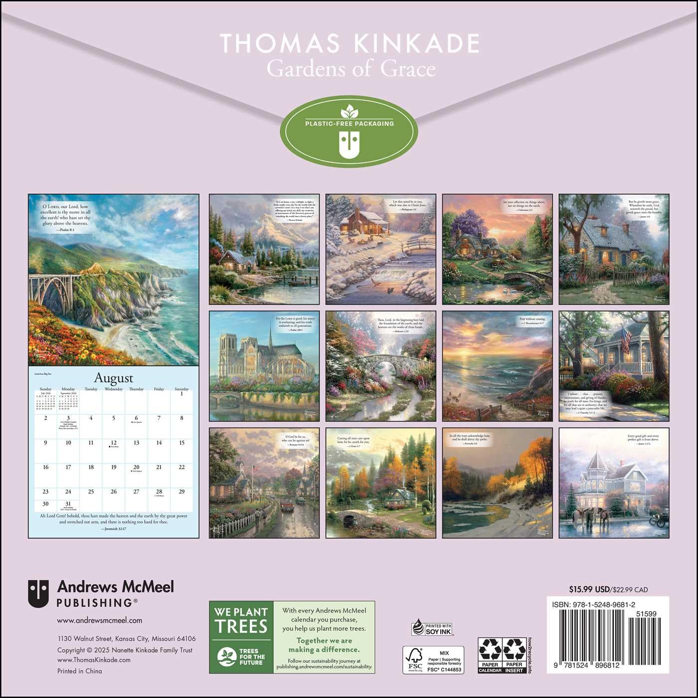 Thomas Kinkade Gardens Of Grace 2026 Wall Calendar 9781524896812_1