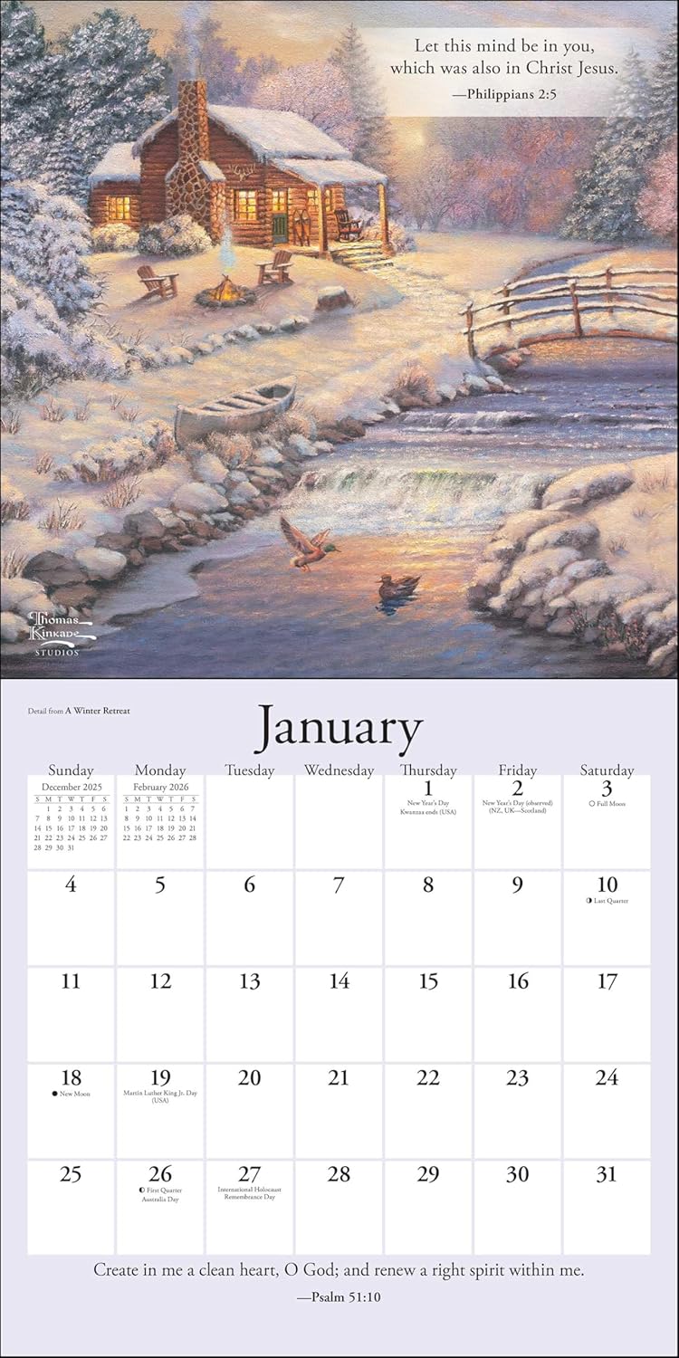 Thomas Kinkade Gardens Of Grace 2026 Wall Calendar 9781524896812_2