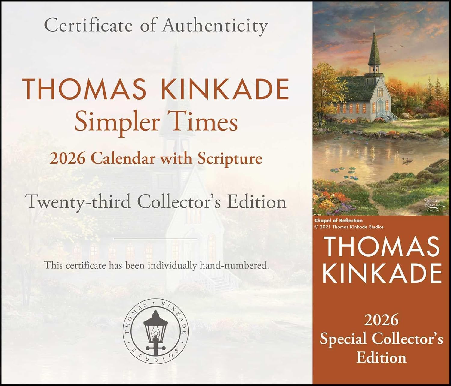 Thomas Kinkade Collector's Scripture Edition 2026 Deluxe Wall Calendar + Print 9781524896843_6