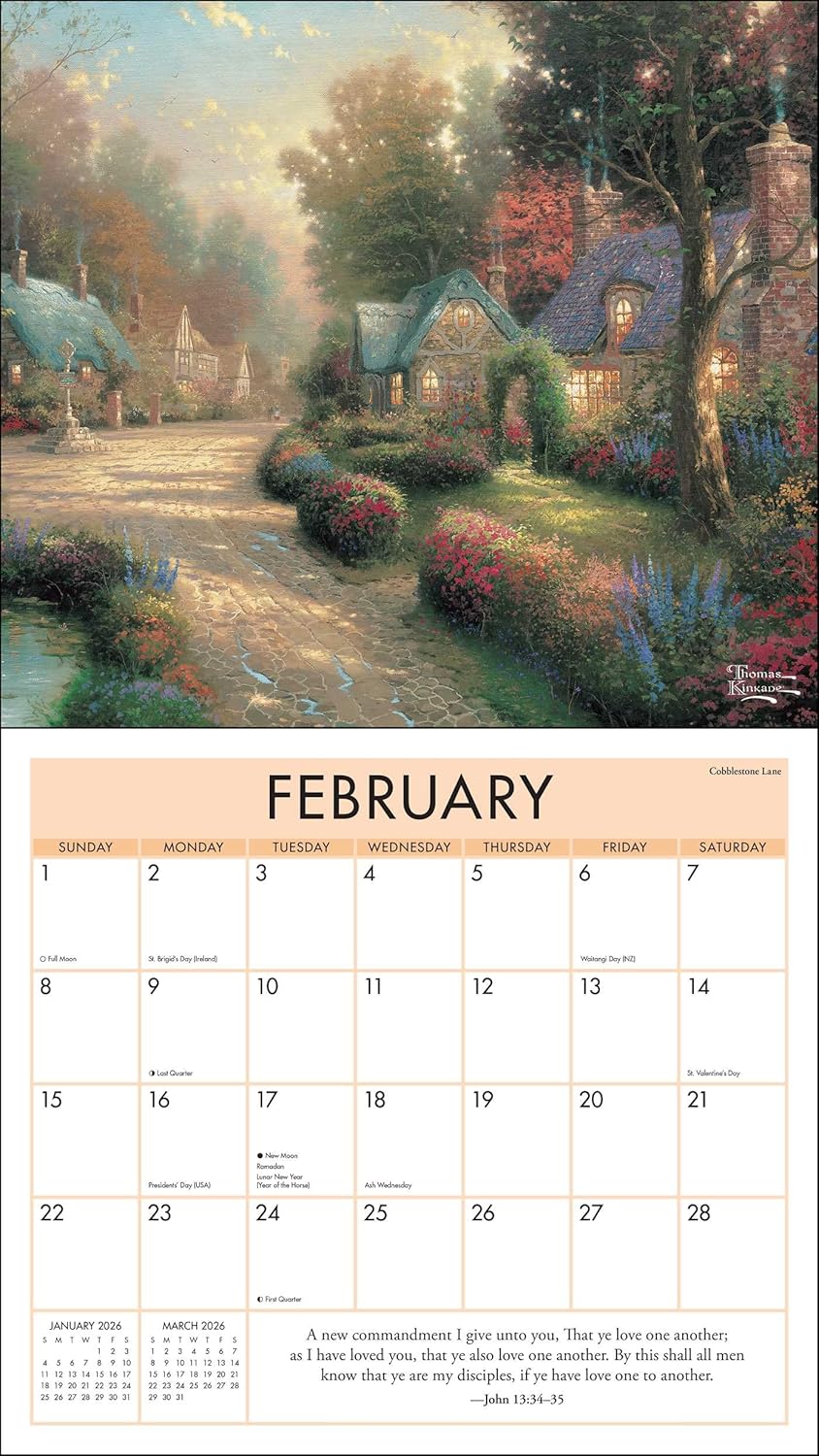 Thomas Kinkade Studios 2026 Deluxe Wall Calendar With Scripture 9781524896898_2