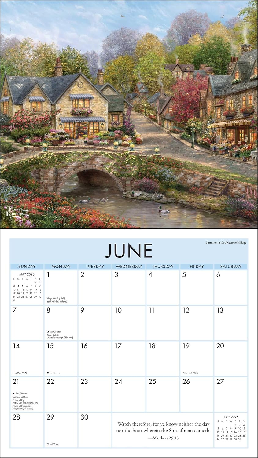 Thomas Kinkade Studios 2026 Deluxe Wall Calendar With Scripture 9781524896898_3
