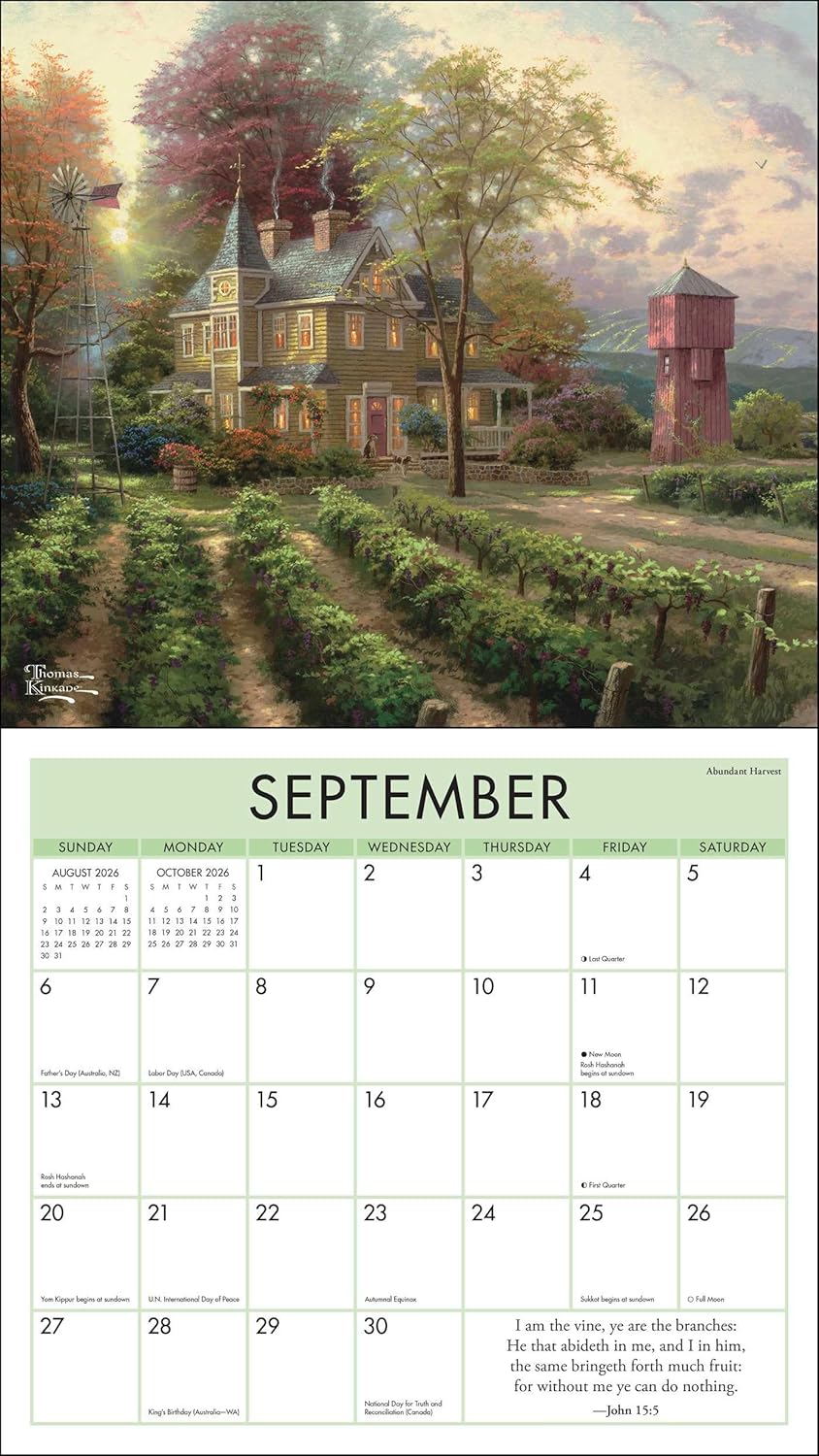 Thomas Kinkade Studios 2026 Deluxe Wall Calendar With Scripture 9781524896898_4