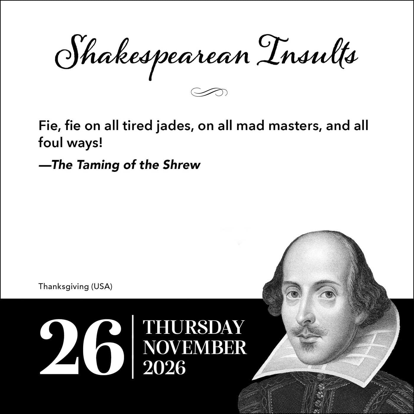 Shakespearean Insults 2026 Day-To-Day Calendar 9781524896973_4