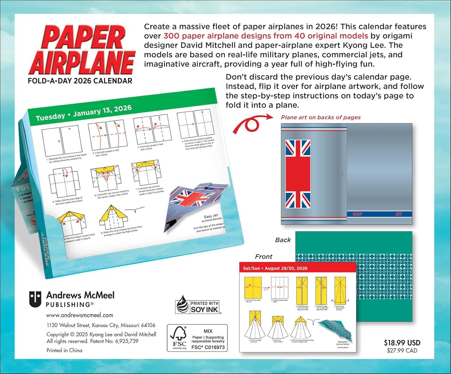 Paper Airplane 2026 Fold-A-Day Calendar 9781524897574_1
