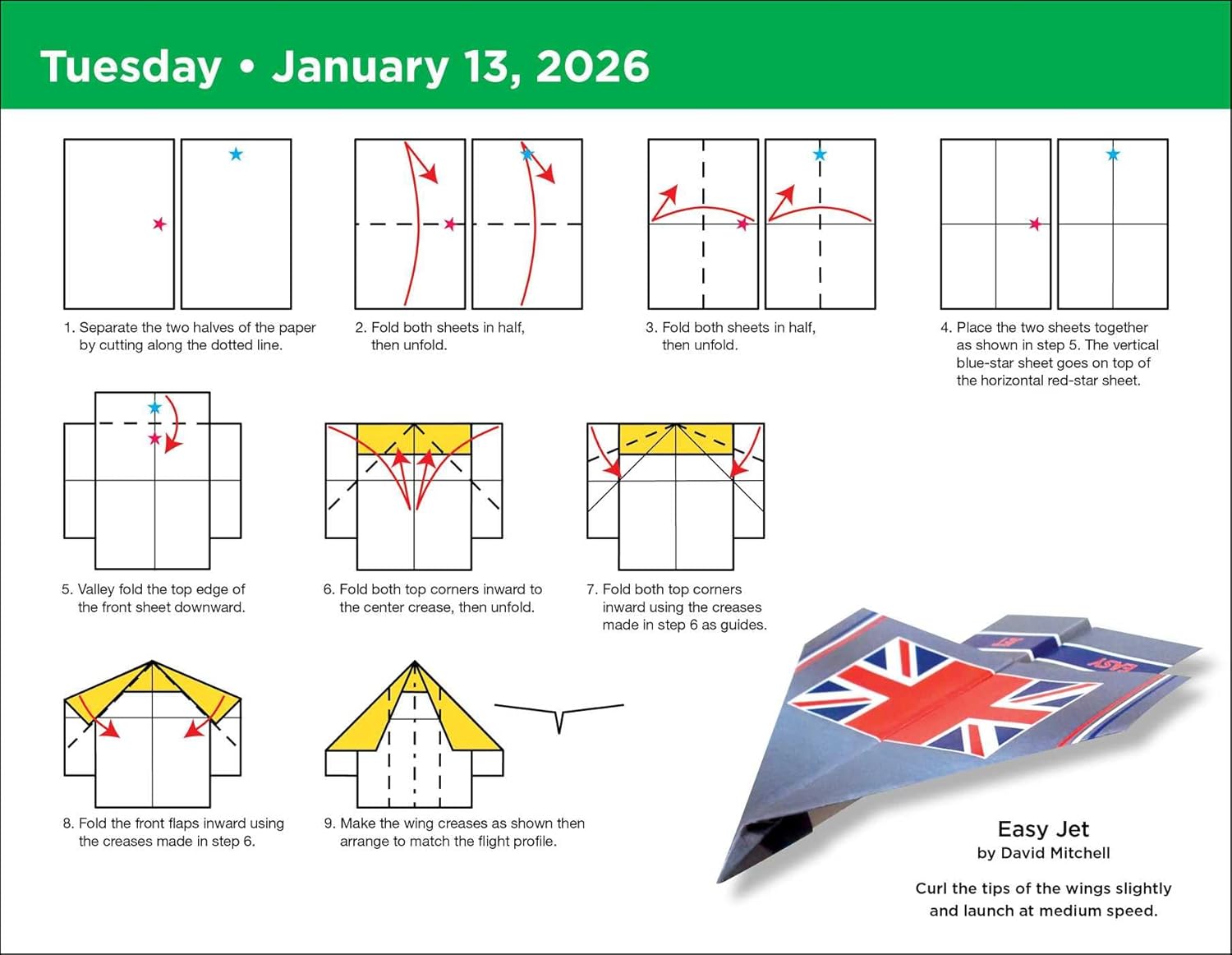 Paper Airplane 2026 Fold-A-Day Calendar 9781524897574_2