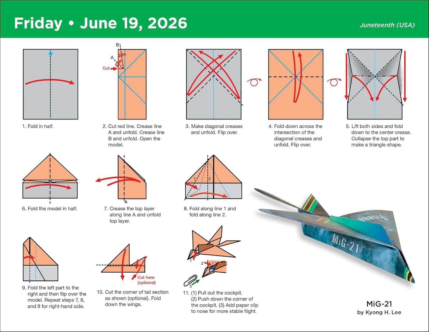 Paper Airplane 2026 Fold-A-Day Calendar 9781524897574_4