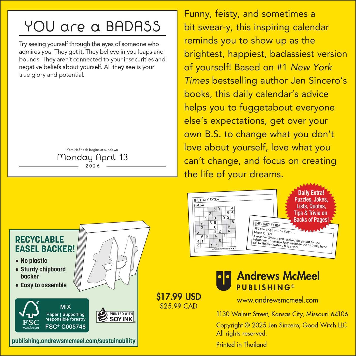 You Are A Badass 2026 Day-To-Day Calendar 9781524897628_1