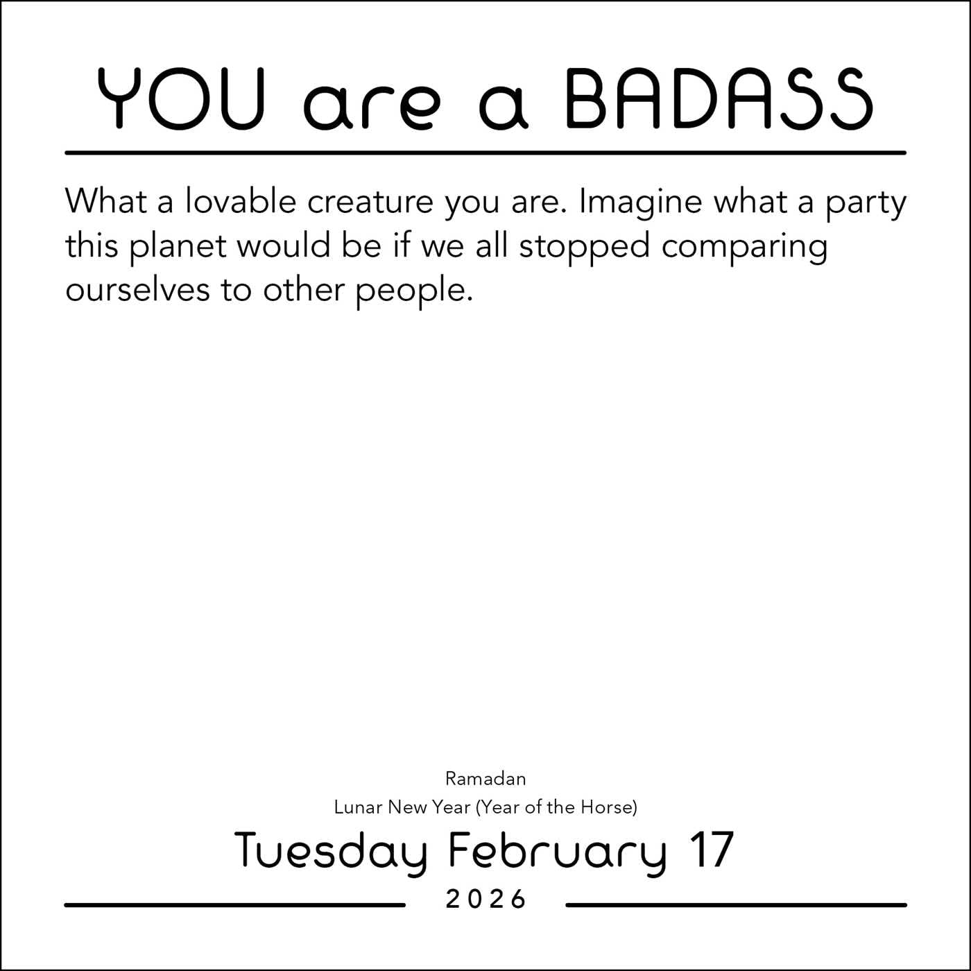 You Are A Badass 2026 Day-To-Day Calendar 9781524897628_2