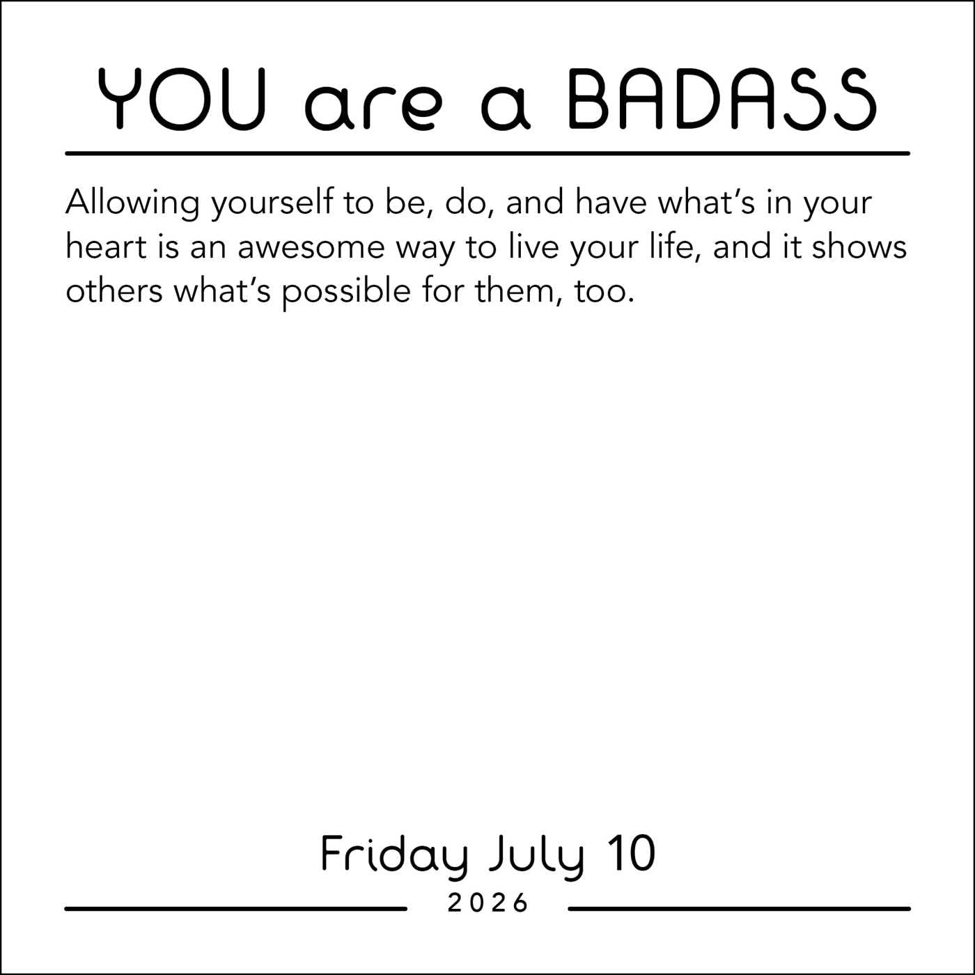 You Are A Badass 2026 Day-To-Day Calendar 9781524897628_4