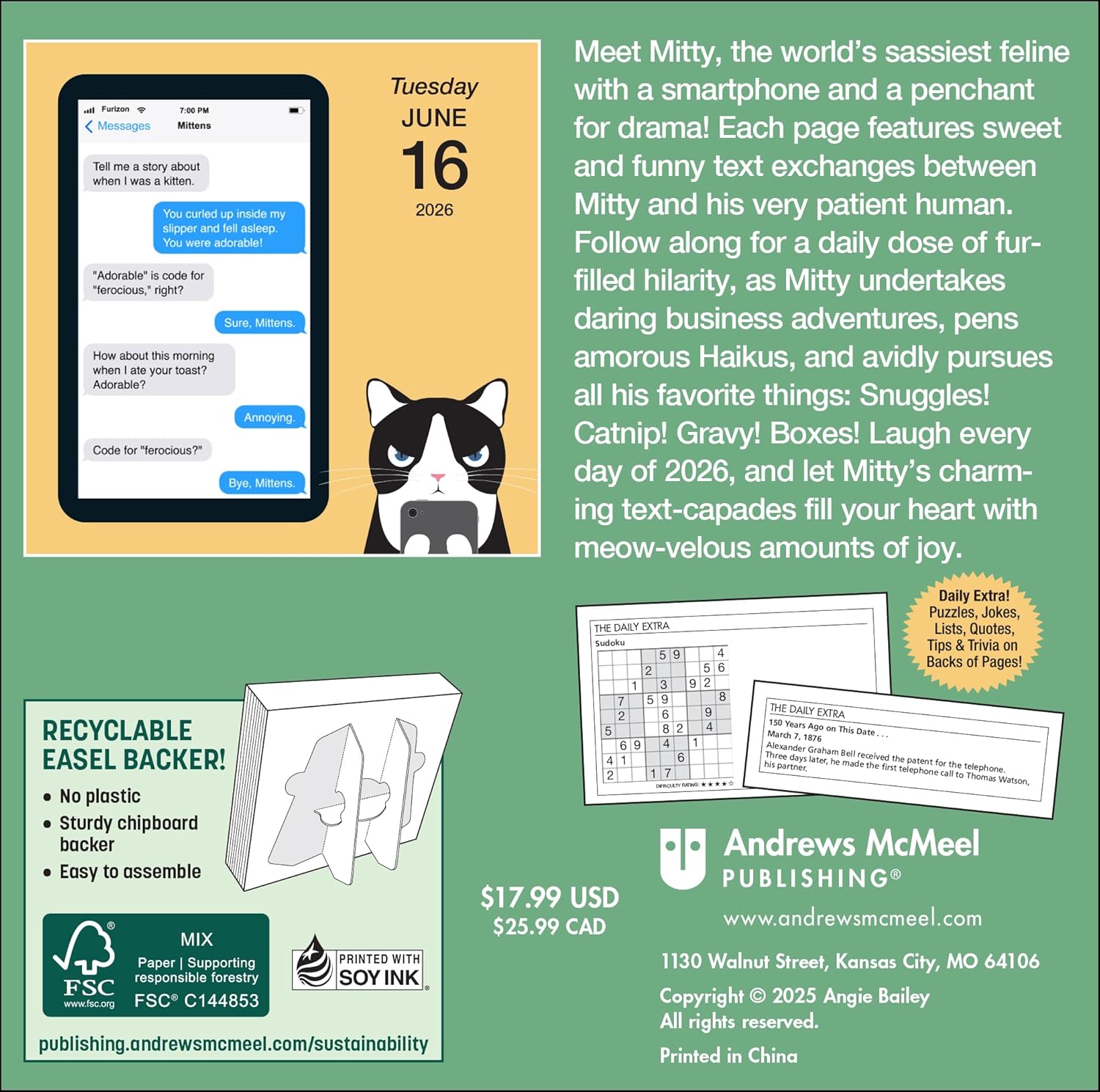 Texts From Mittens The Cat 2026 Day-To-Day Calendar 9781524897956_1