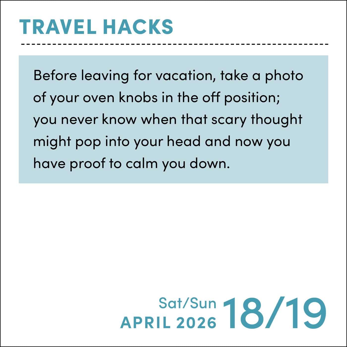 Travel Hacks 2026 Day-To-Day Calendar 9781524897994_3