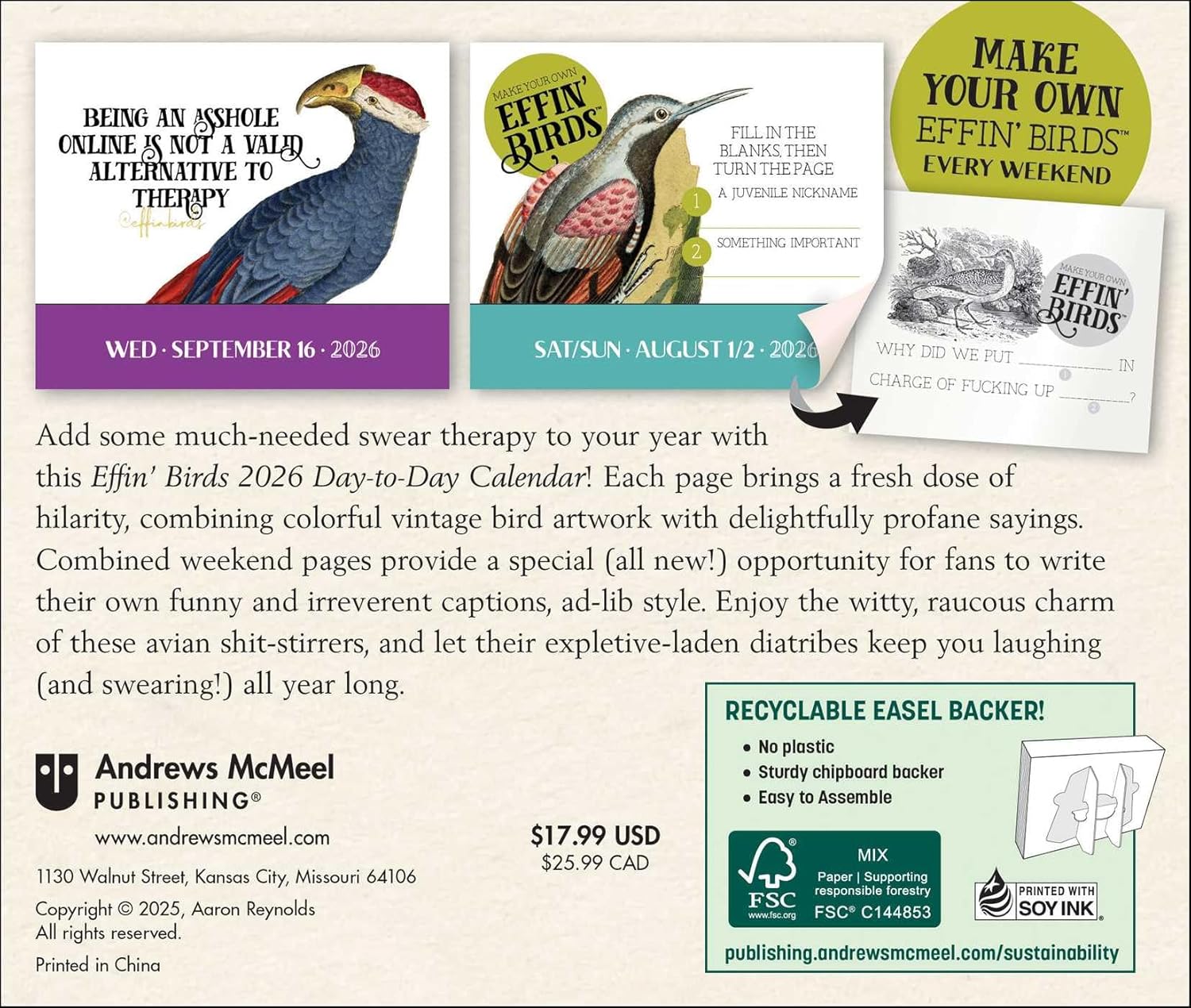 Effin' Birds 2026 Day-To-Day Calendar 9781524898007_1