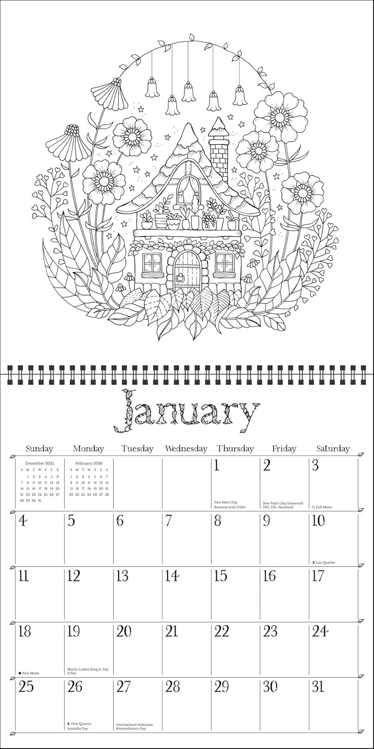 Johanna Basford's 2026 Coloring Wall Calendar 9781524898038_2