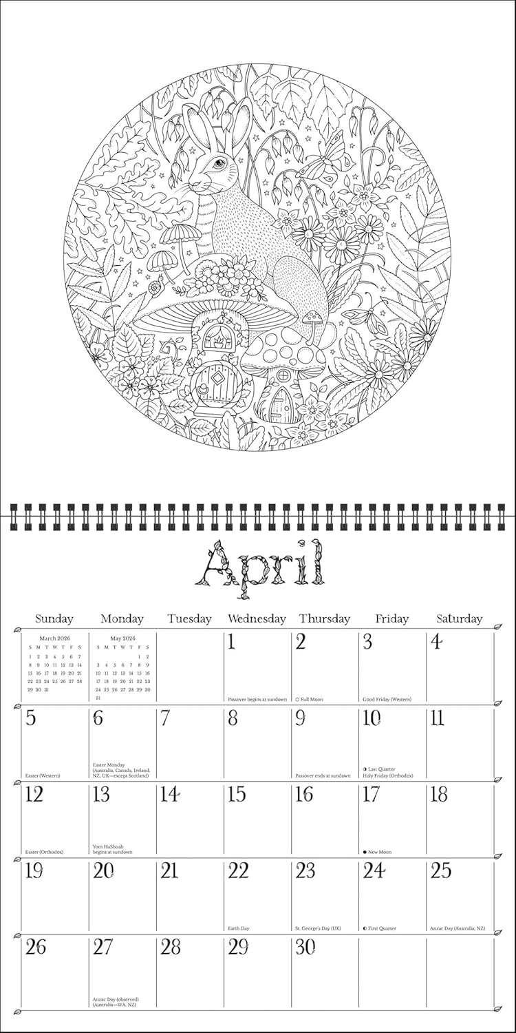 Johanna Basford's 2026 Coloring Wall Calendar 9781524898038_3