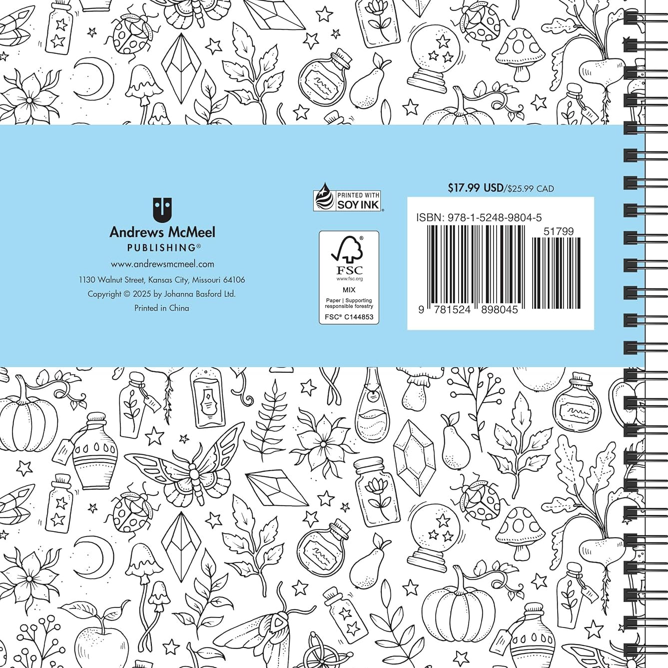 Johanna Basford 12-Month 2026 Weekly Coloring Calendar 9781524898045_1