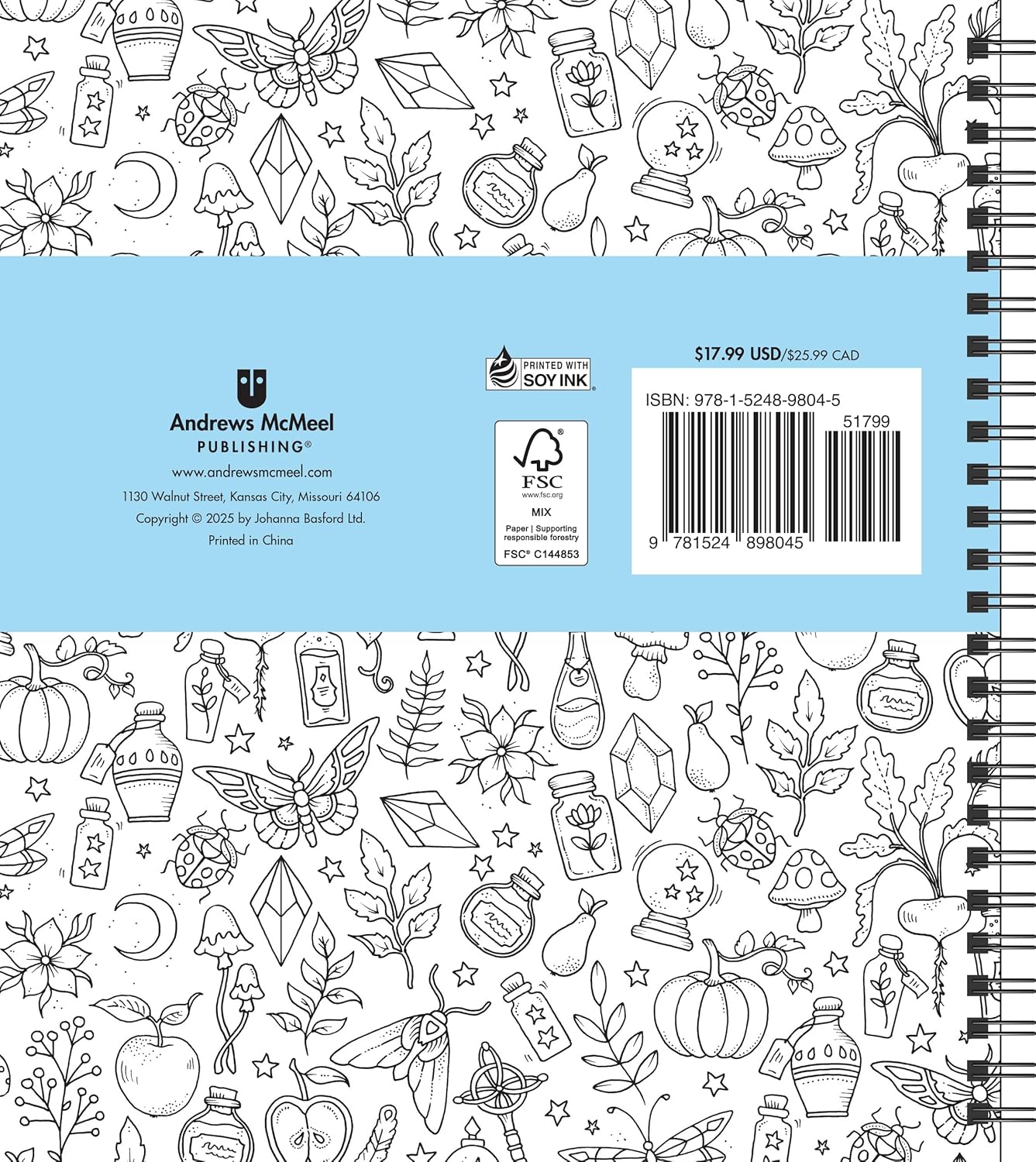 Johanna Basford 12-Month 2026 Weekly Coloring Calendar 9781524898045_1