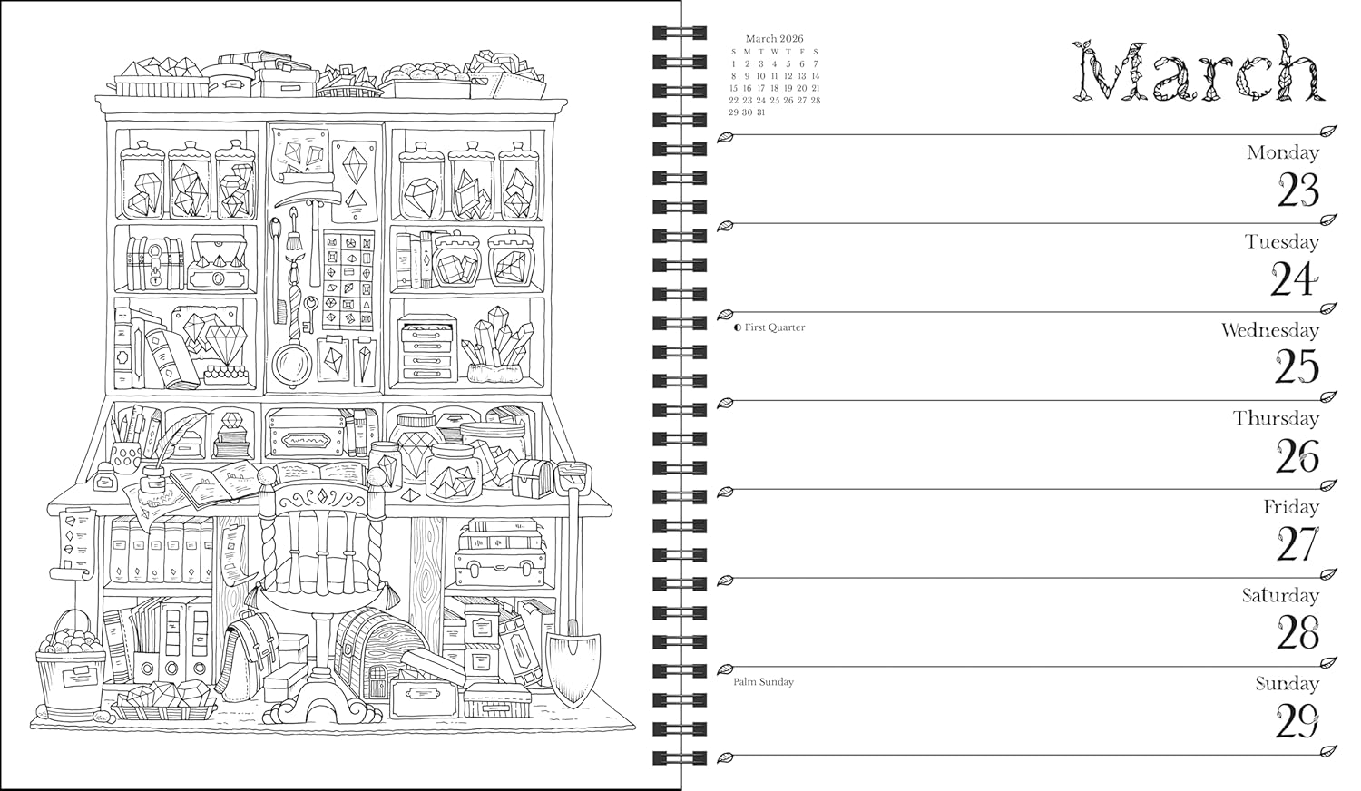 Johanna Basford 12-Month 2026 Weekly Coloring Calendar 9781524898045_4