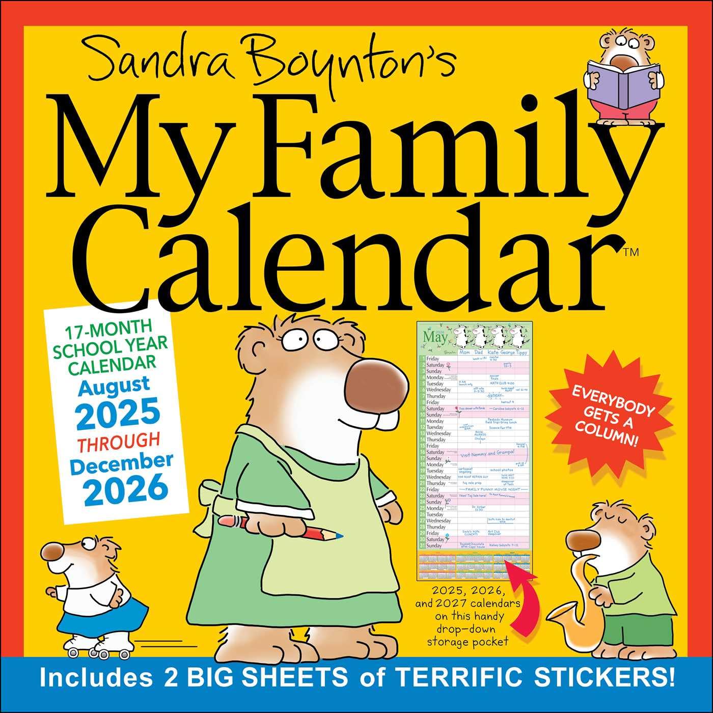 Sandra Boynton's 17-Month 2025-2026 My Family Wall Calendar 9781524898137