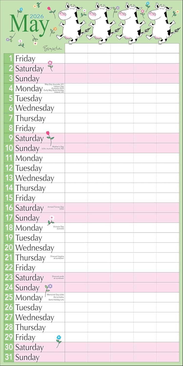 Sandra Boynton's 17-Month 2025-2026 My Family Wall Calendar 9781524898137_3